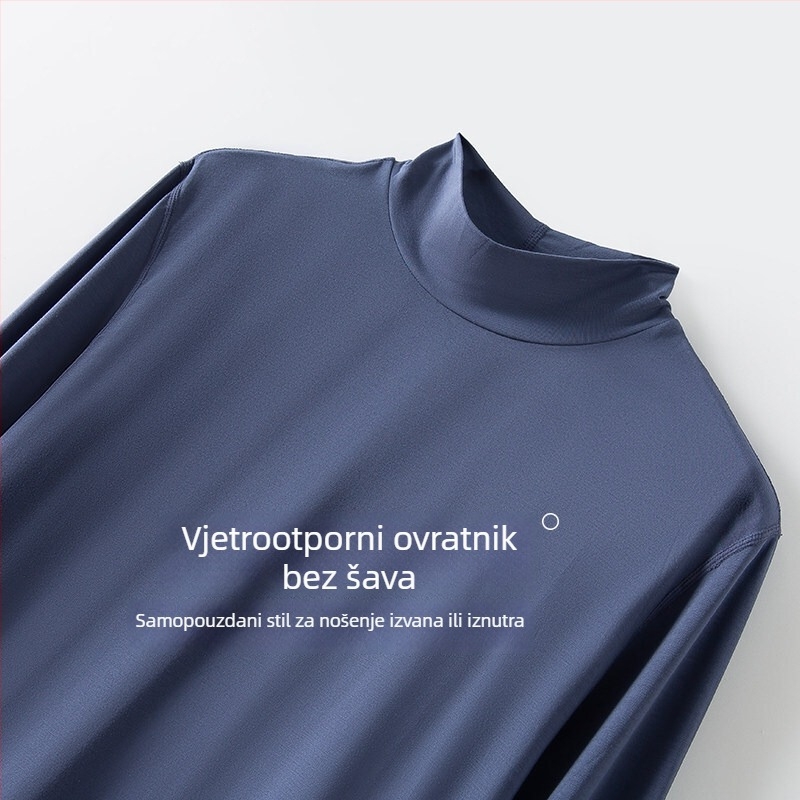 Muško jesensko gornje tijelo za bazni sloj, modal, s polu-visokim ovratnikom, tanko jednoslojno termo top