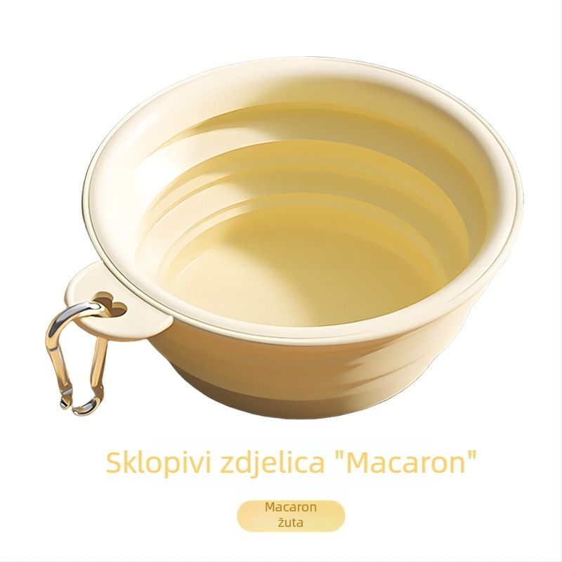 Silikonska sklopiva zdjela za vodu i hranu za kućne ljubimce – za vanjsku upotrebu, pastelne boje