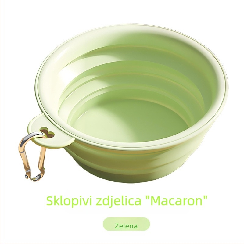 Silikonska sklopiva zdjela za vodu i hranu za kućne ljubimce – za vanjsku upotrebu, pastelne boje