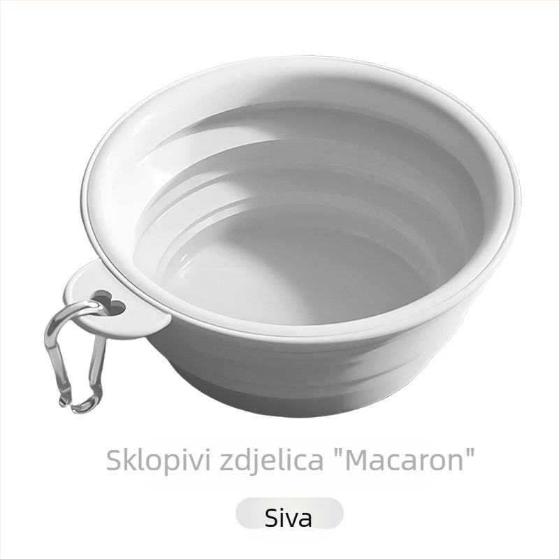 Silikonska sklopiva zdjela za vodu i hranu za kućne ljubimce – za vanjsku upotrebu, pastelne boje