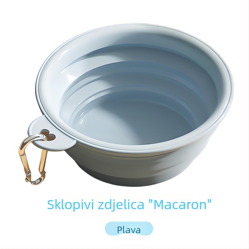 Silikonska sklopiva zdjela za vodu i hranu za kućne ljubimce – za vanjsku upotrebu, pastelne boje