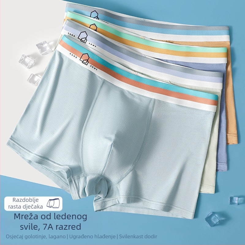 Muške bokserice od modala i ice silk, udobne i prozračne, srednji pojas