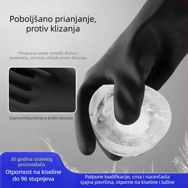 Lateks rukavice s dijamantnim uzorkom, otporne na kiseline i lužine, otporne na koroziju za kemijsku industriju