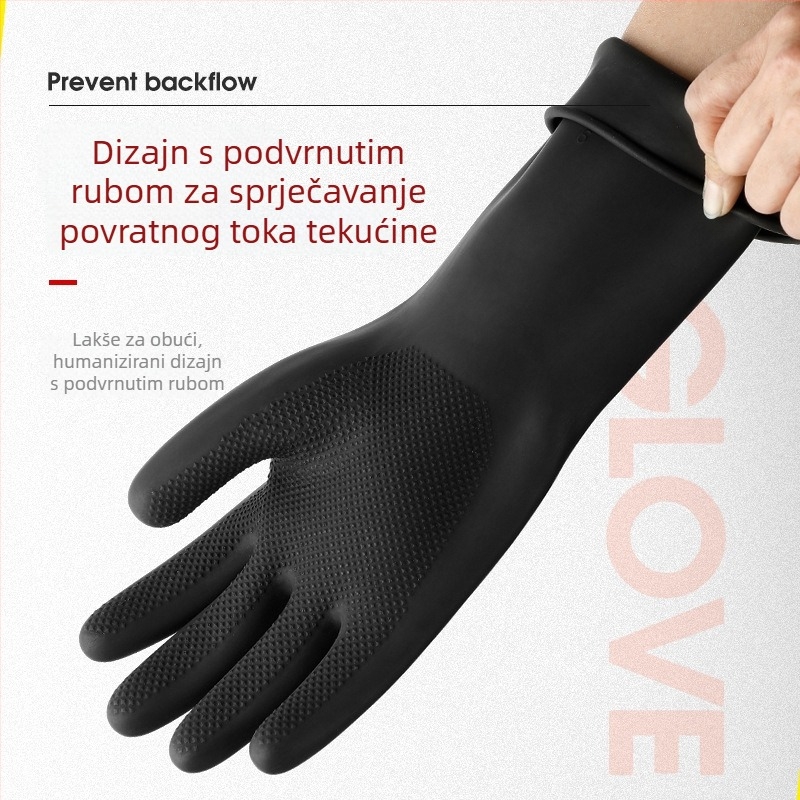 Lateks rukavice s dijamantnim uzorkom, otporne na kiseline i lužine, otporne na koroziju za kemijsku industriju