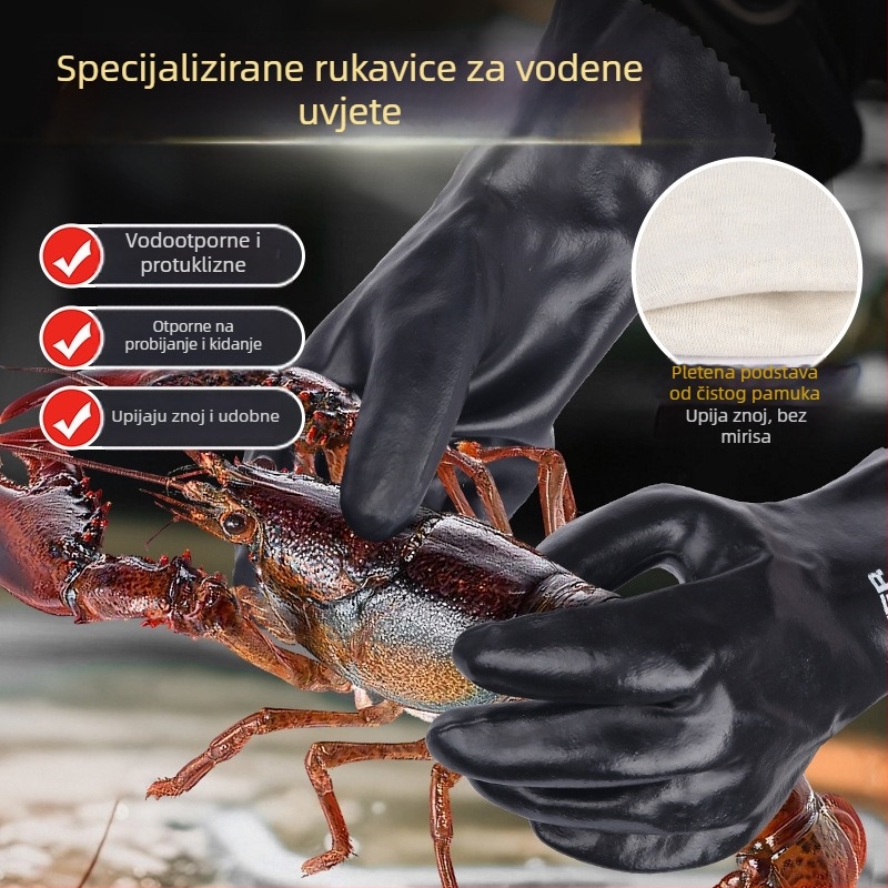 Nitrilno premazane rukavice za vodne poslove, otporne na ulje, vodonepropusne, protuklizne, otporne na probijanje, deblje