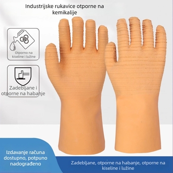 Lateks rukavice s spiralnim uzorkom, otporne na kiseline i baze, protuklizne, debeli, industrijske kemijske i korozijske otporne, izdržljive i vodonepropusne