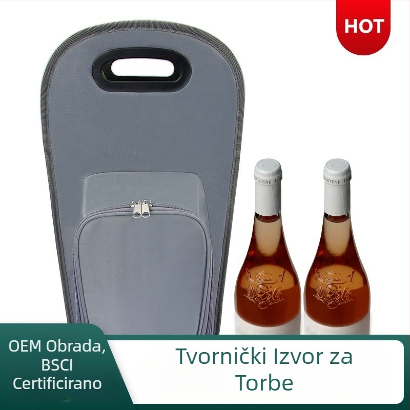 Dva dijela 3D ledeni paket za vino s izoliranom torbom i prostorom za čašu