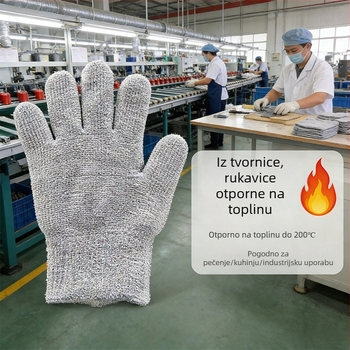 Rukavice protiv opeklina, otporne do 200°C, za mikrovalnu pećnicu, BBQ, kuhinju i roštilj