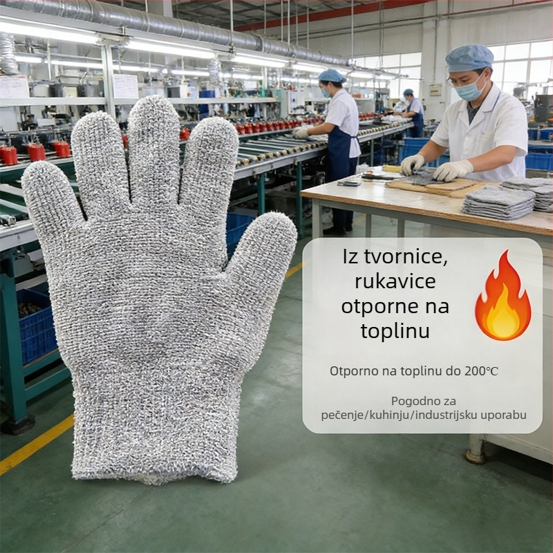 Rukavice protiv opeklina, otporne do 200°C, za mikrovalnu pećnicu, BBQ, kuhinju i roštilj
