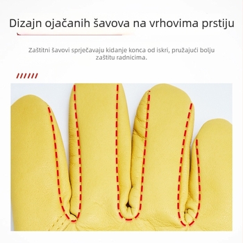 Zavarivačke rukavice od kozje kože i pamuka, otporne na visoke temperature, zaštita od opeklina, mekane i otporne na habanje, zaštita za zavarivače, podstavljene fleeceom za toplinu