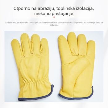 Zavarivačke rukavice od kozje kože i pamuka, otporne na visoke temperature, zaštita od opeklina, mekane i otporne na habanje, zaštita za zavarivače, podstavljene fleeceom za toplinu