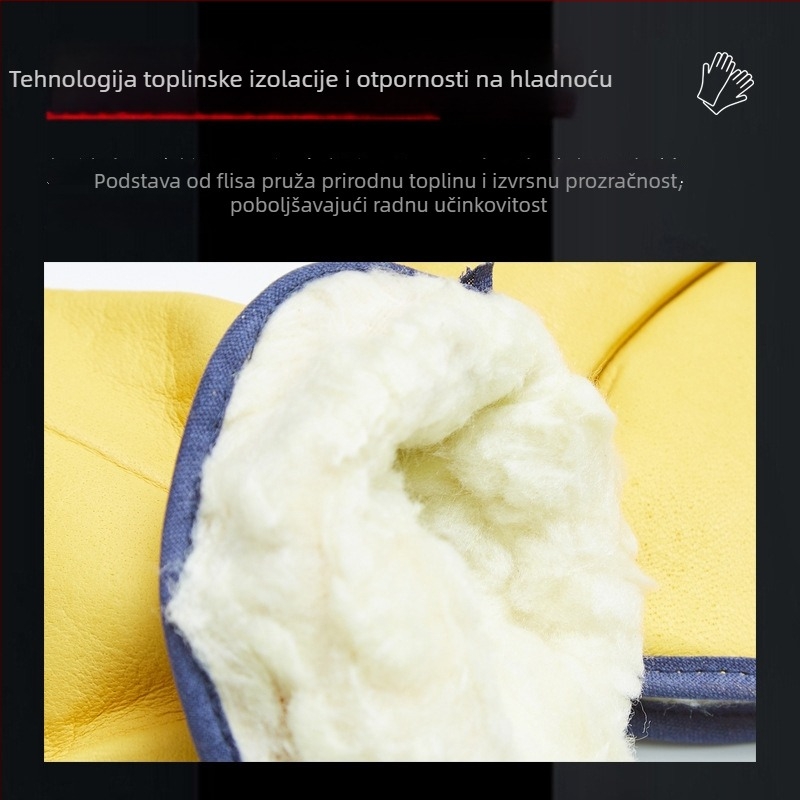 Zavarivačke rukavice od kozje kože i pamuka, otporne na visoke temperature, zaštita od opeklina, mekane i otporne na habanje, zaštita za zavarivače, podstavljene fleeceom za toplinu