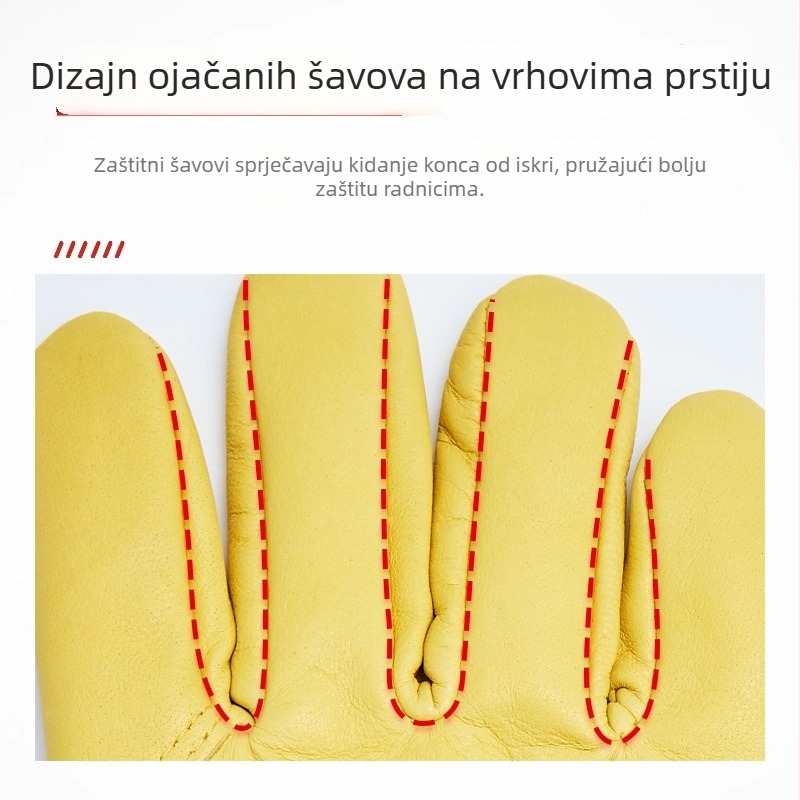 Zavarivačke rukavice od kozje kože i pamuka, otporne na visoke temperature, zaštita od opeklina, mekane i otporne na habanje, zaštita za zavarivače, podstavljene fleeceom za toplinu