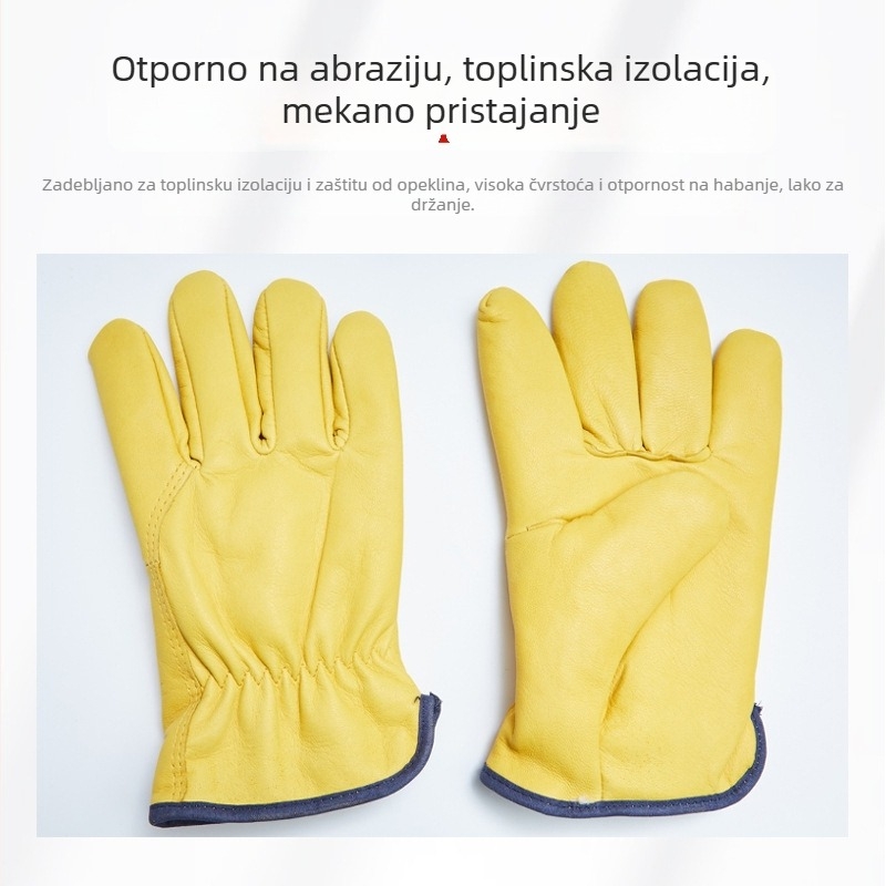 Zavarivačke rukavice od kozje kože i pamuka, otporne na visoke temperature, zaštita od opeklina, mekane i otporne na habanje, zaštita za zavarivače, podstavljene fleeceom za toplinu