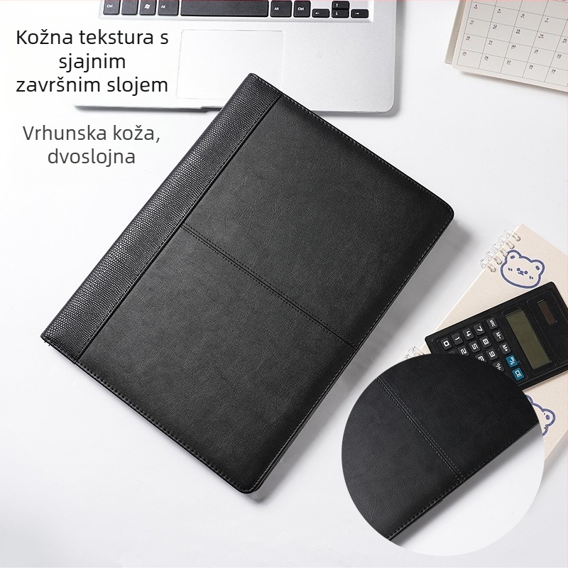 Kožni A4 folder s kopčom – jednostavan, višestruki poslovni folder za dokumente i ugovore