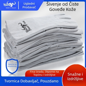 Rukavice za zavarivanje od goveđe kože Welding Beast, izolirane, otporne na visoke temperature, zaštita od opeklina, debele i otporne na habanje, zaštita od prskanja