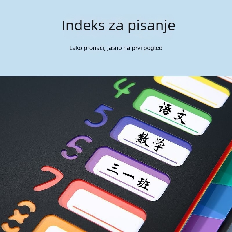13-odjelna harmonika mapa, višeslojni organizator za uredske dokumente, šarene pregrade, PP vezica