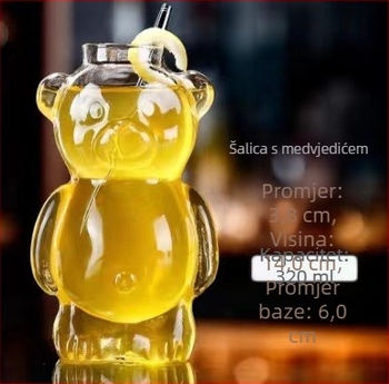 Čaša za koktel u obliku medvjedića, borosilikatno staklo, 301–400 ml, kreativna molekularna gastronomija za bar