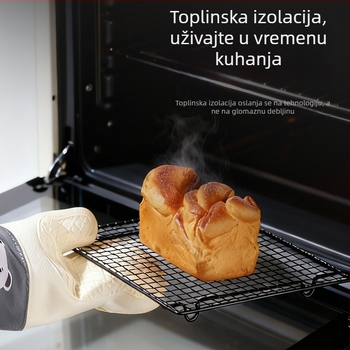 Silikonske rukavice protiv opeklina za kuhinju, otporne na visoke temperature, debele, vodootporne i protuklizne, za pećnicu i mikrovalnu