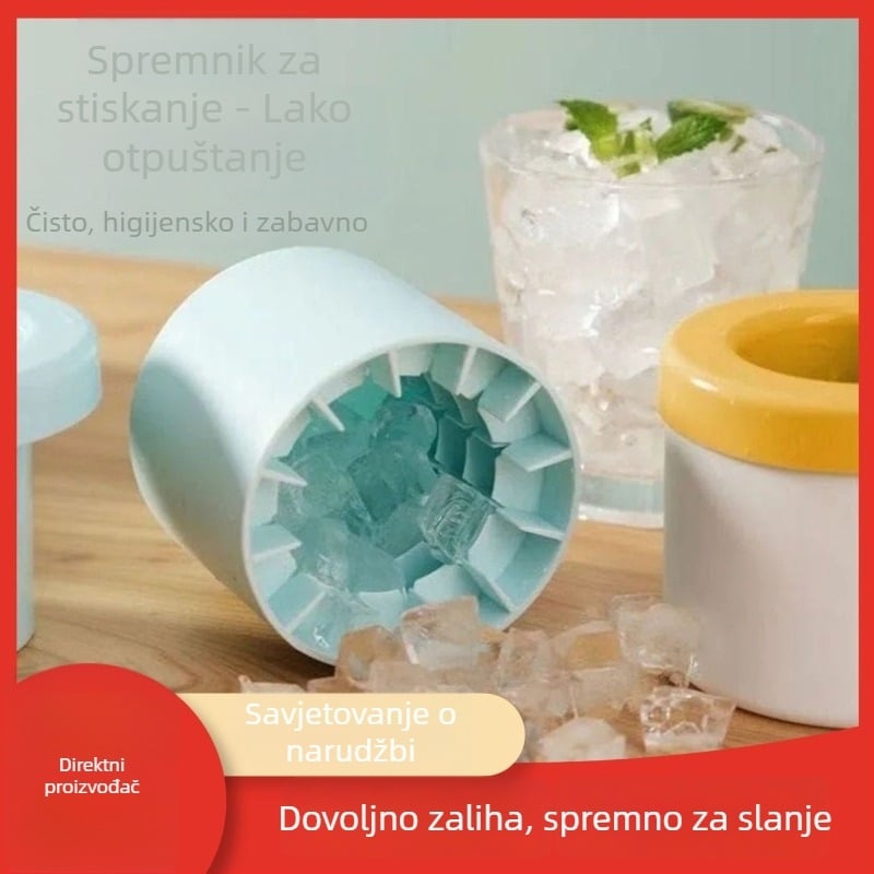 Silikonska posuda za led s cilindričnim dizajnom, mini kanta za led i kutija za pohranu