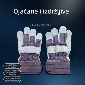 Rukavice za zavarivanje s dlanom od teleće kože, otporne na visoke temperature, zaštita od opeklina i habanja, kratke izolirane rukavice za zavarivače