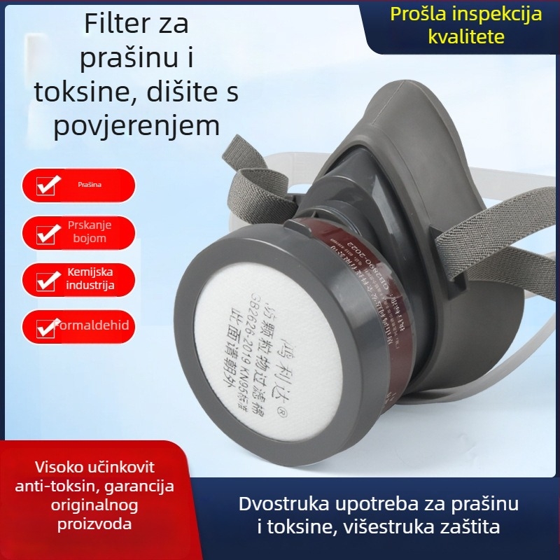 6100 maska za zaštitu dišnih puteva s industrijskim filtriranjem plinova i prašine, za prskanje boja, pesticida i kemikalija, KN95 razina