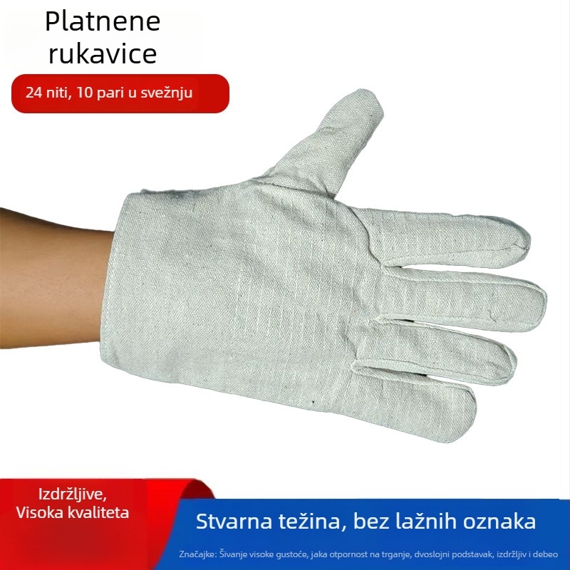 Platnene rukavice za zavarivanje, zaštitne, protuklizne, otporne na habanje, debele, s dvostrukim slojem