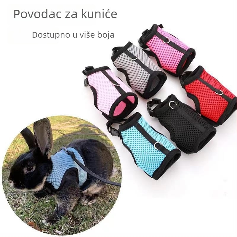 Prsluk za prsa u stilu veste za male kućne ljubimce s uzicom – za zečeve i guinejske prase
