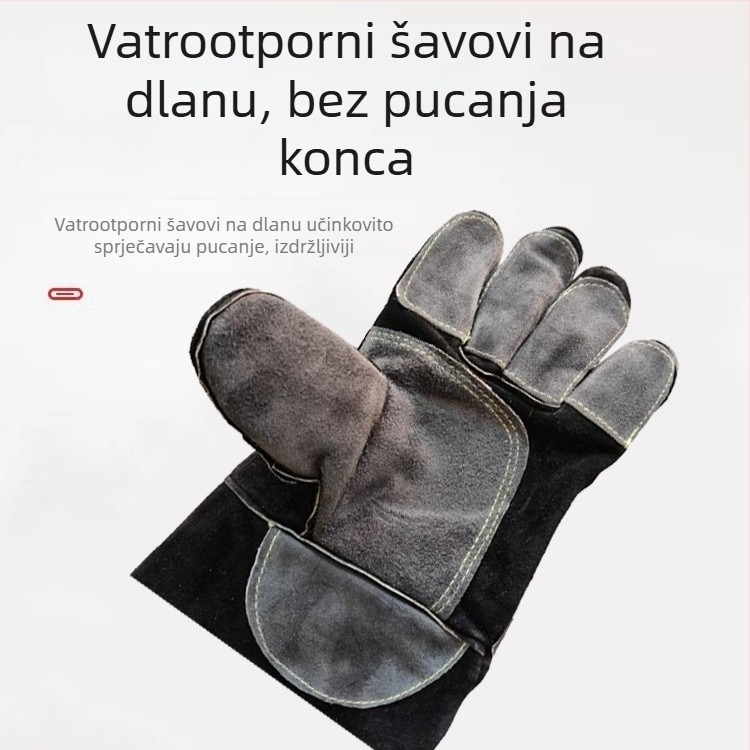 60 cm debeli kožni rukavici za zavarivanje, otporni na toplinu i visoke temperature, zaštitni i otporni na habanje radni rukavici za zavarivače