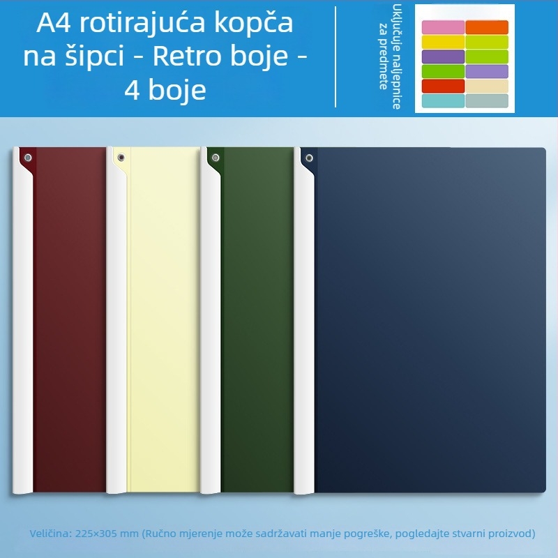 Okretni lever folder za A4 papir, plastični klips za dokumente, organizator papira