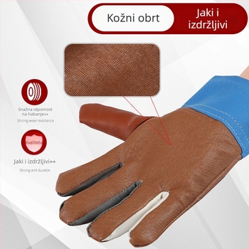 Debljane kratke kožne rukavice za zavarivanje — otporne na habanje i ulje, zaštita na radu; prikladne za rukovanje strojevima i električno zavarivanje.
