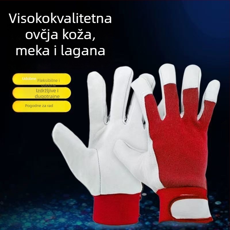 Rukavice od ovčje kože za zavarivače, TIG zavarivanje argonskim lukom, otporne na habanje, mekane, precizna zaštita strojeva i održavanje građevina, tanak profil