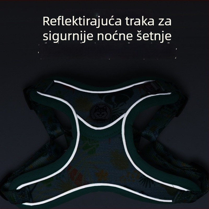 Reflektirajući prsni remen za pse s otporom na vuču