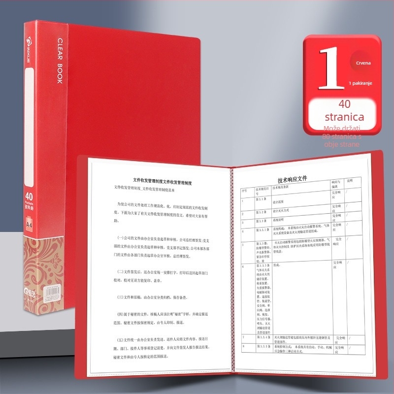 A4 debeli organizator dokumenata s višestrukim pretincima i prozirnim umetnim stranicama za trudnoćne evidencije