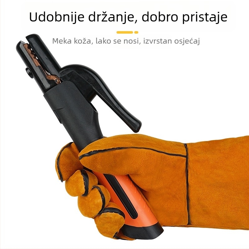 Zavarivačke rukavice s pamukom, debeli, otporni na habanje, toplinska izolacija, otporni na visoke temperature, zaštitne rukavice od dvostruke kravljeg kože