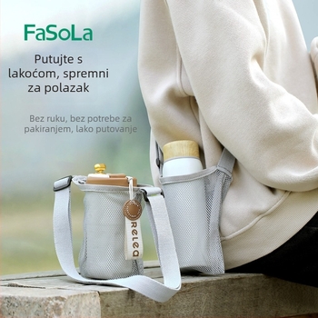 FaSoLa Prijenosna vanjska izolirana torbica za bocu i čašu, univerzalna velika kapaciteta, s remenom preko tijela ili u ruci