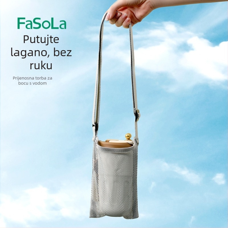 FaSoLa Prijenosna vanjska izolirana torbica za bocu i čašu, univerzalna velika kapaciteta, s remenom preko tijela ili u ruci