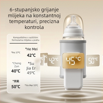 Univerzalni bežični grijač za bočicu s pametnim upravljanjem temperature, punjiva litijeva baterija, prijenosan