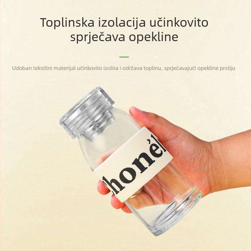 Elastični zaštitni omotač za termosicu/šalicu, s toplinskom izolacijom, zaštita od opeklina, protuklizni, univerzalan za staklene čaše