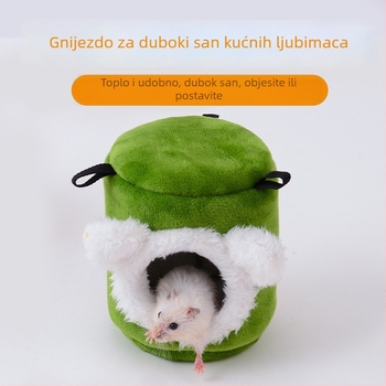 Pamukasto gnijezdo u obliku debla za male kućne ljubimce, viseća ljuljačka, toplo zimi