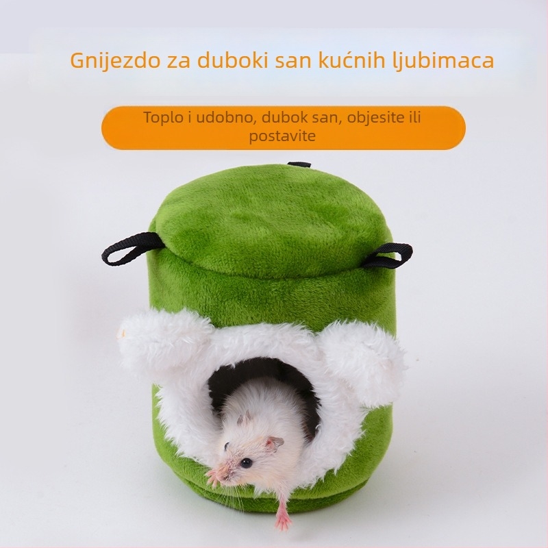 Pamukasto gnijezdo u obliku debla za male kućne ljubimce, viseća ljuljačka, toplo zimi