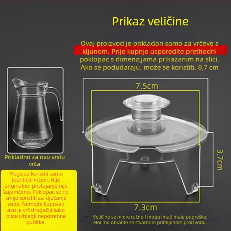 PS plastični poklopac za kuhalo i šalicu, s osmerokutnim dizajnom