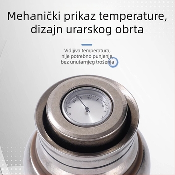 Kapak od čistog titana za termos s mehaničkim prikazom temperature, magnetski poklopac za čašu vode i unutarnja čajna cjediljka