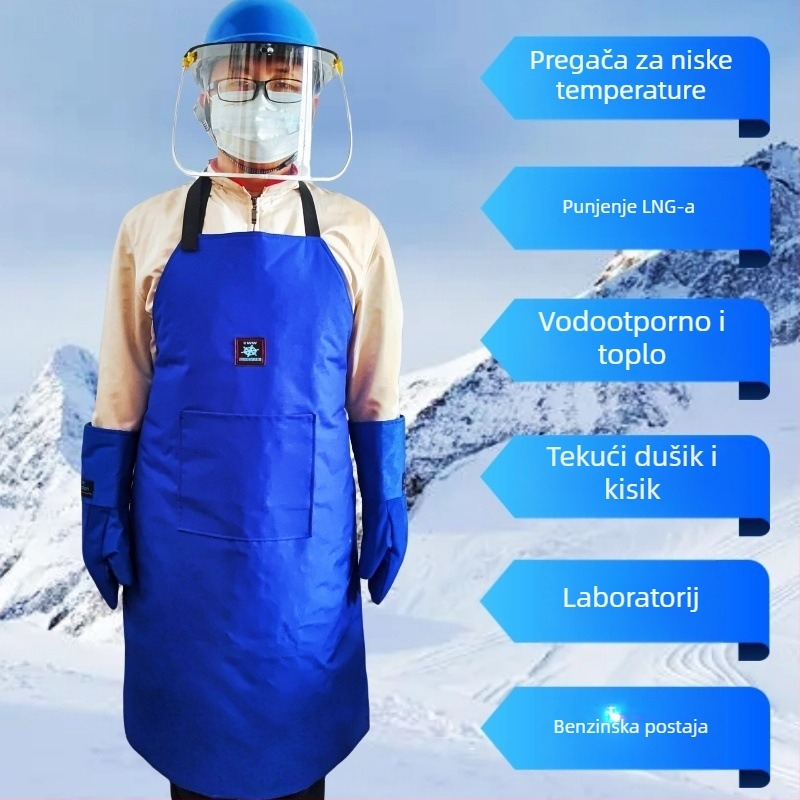 Debeli zaštitni pregača-kabanica za niske temperature, za tekući dušik i LNG, zaštitno odijelo za okoline s tekućim kisikom