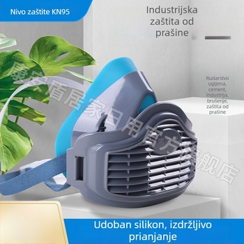 Industrijska silikonska zaštitna maska za prašinu, brušenje i zavarivanje, s antifog funkcijom