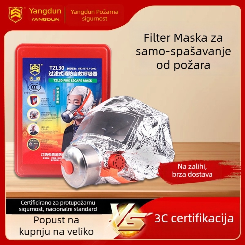 Central Shield Respirator za spašavanje od dima i plinova s filtrima