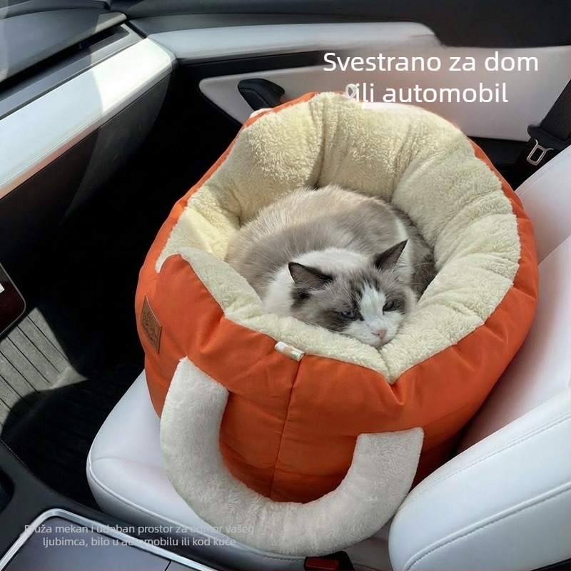 Topla debela spavaća vreća za kućne ljubimce, za manje i srednje pse i mačke, pogodna za automobil i dom, prijenosna za izlaske