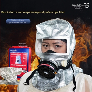 Protupožarna gas maska, samospašavajući respirator, maska za bijeg od dima i požara, kućna uporaba