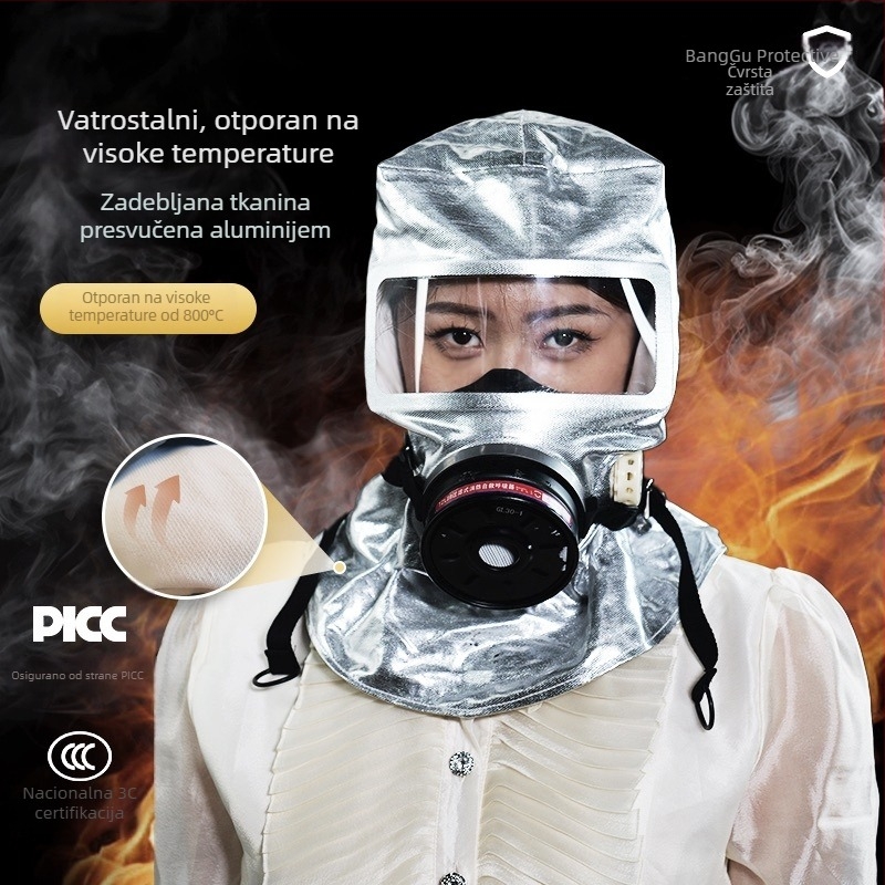 Protupožarna gas maska, samospašavajući respirator, maska za bijeg od dima i požara, kućna uporaba