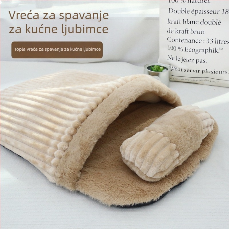 Fliselinsko obloženo gnijezdo za kućne ljubimce, toplo poluotvoreno gnijezdo za mačke i manje pse, s odvojivim jastukom